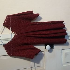 Maroon, sweater, short sleeve, L/M